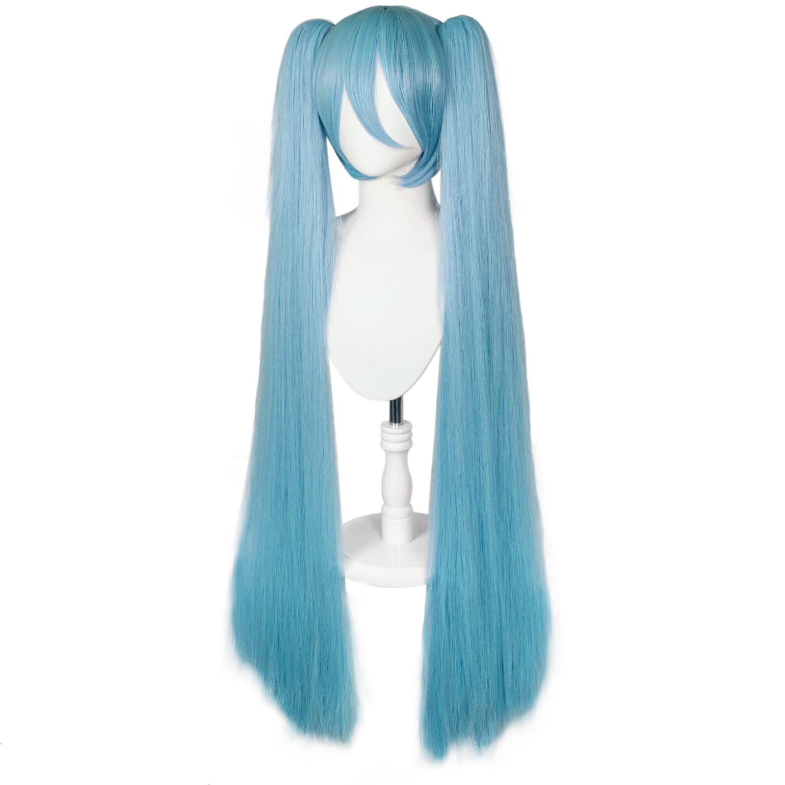 Ebingoo Blue Braided Cosplay Wig for Women + Wig Cap Long Straight Synthetic Costume Wig for Halloween Costume Anime Party: Blue