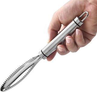 Fish Scaler Tool Stainless Steel Fish Scaler Remover No Mess, Fish Scale Remover Stainless Steel Sawtooth Easily Remove Fish Scales-Cleaning Brush Scraper For Chef And Home