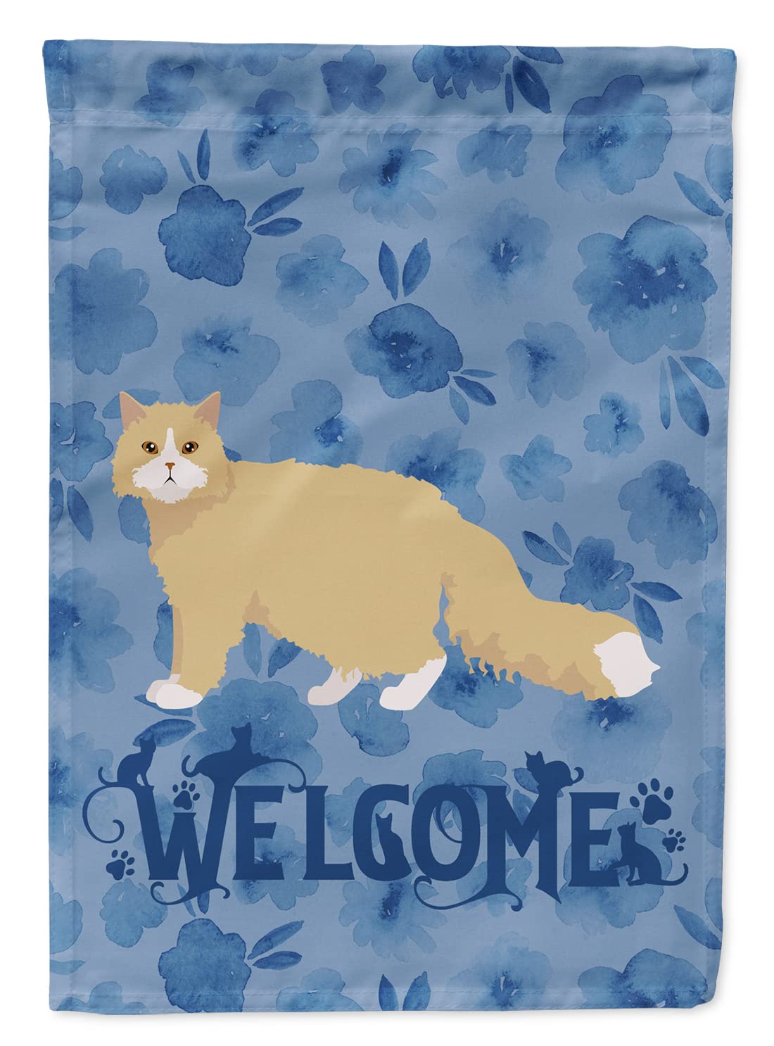 Drapeau de bienvenue chat rex de l'oregon grand format toile extérieure motif animalier multicolore