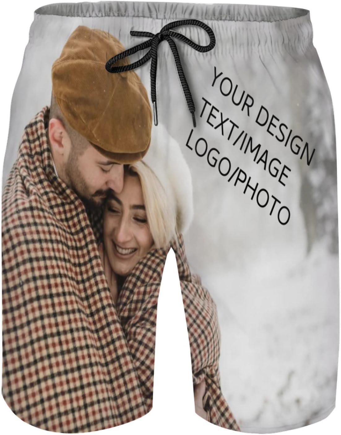 Custom Swim-Trunks Personalized Beach-Board Shorts-Swimwear - Customized Quick Dry Boxer Brief Lined Bathing Suits Add Photo