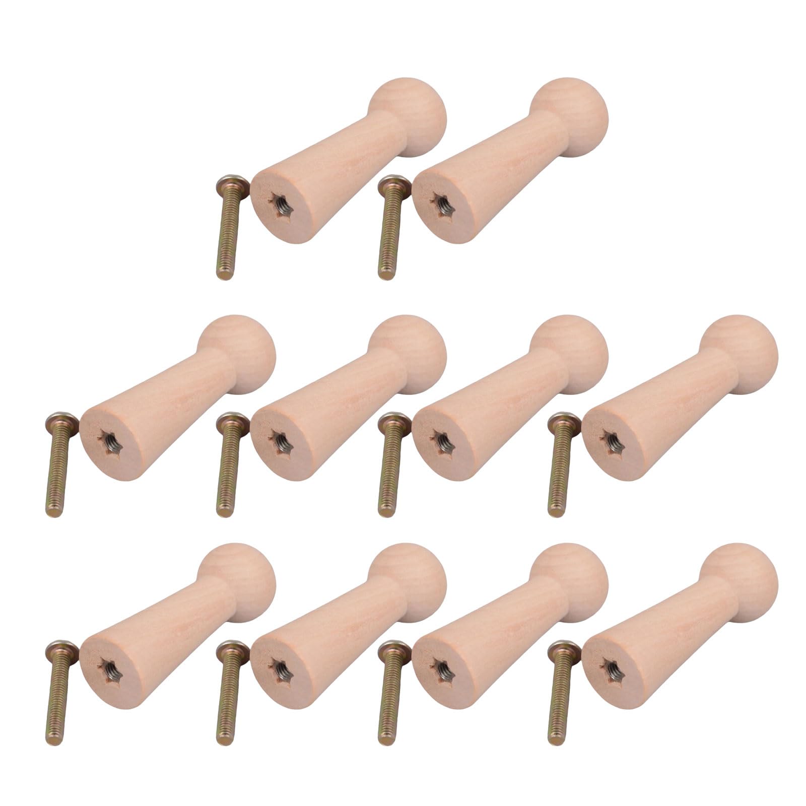 MICFENY 10pcs Portable Sturdy Wood Shaker Pegs Adhesive Hook Convenient for Towels Coat and Bags in Bathroom or Kitchen