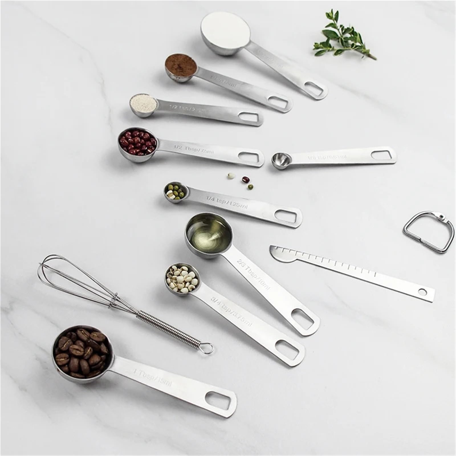 Juego de cucharas medidoras, herramientas acero inoxidable