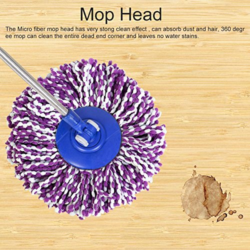 Image of Huhushop Spin Mop Head Refills Microfiber Round Spin Mop Head Replacement for Universal Spin Mop System Perfect for Home Commercial Use (Purple+White)