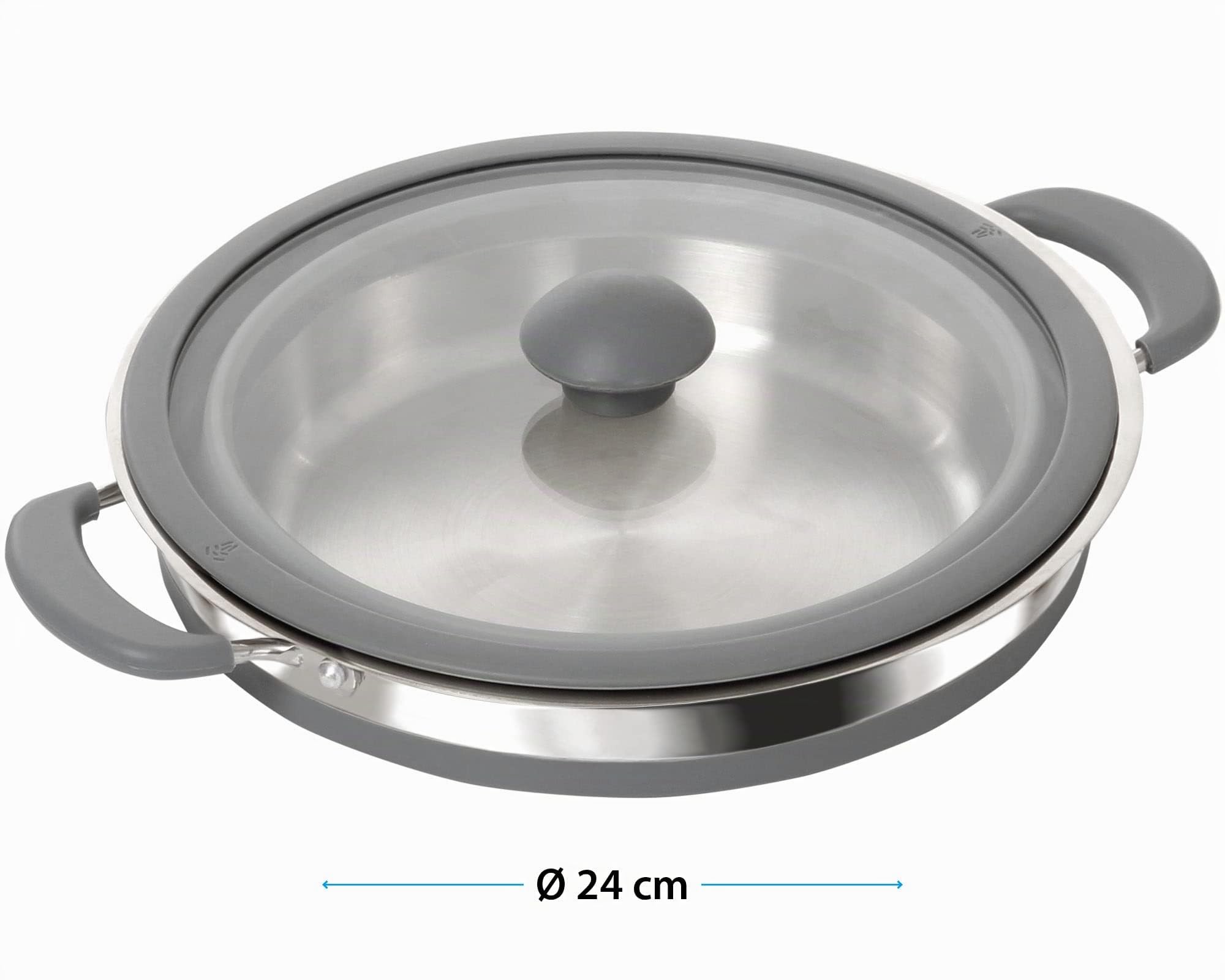 BRUNNER Geschirrset Fold Away, 24 cm, Silber