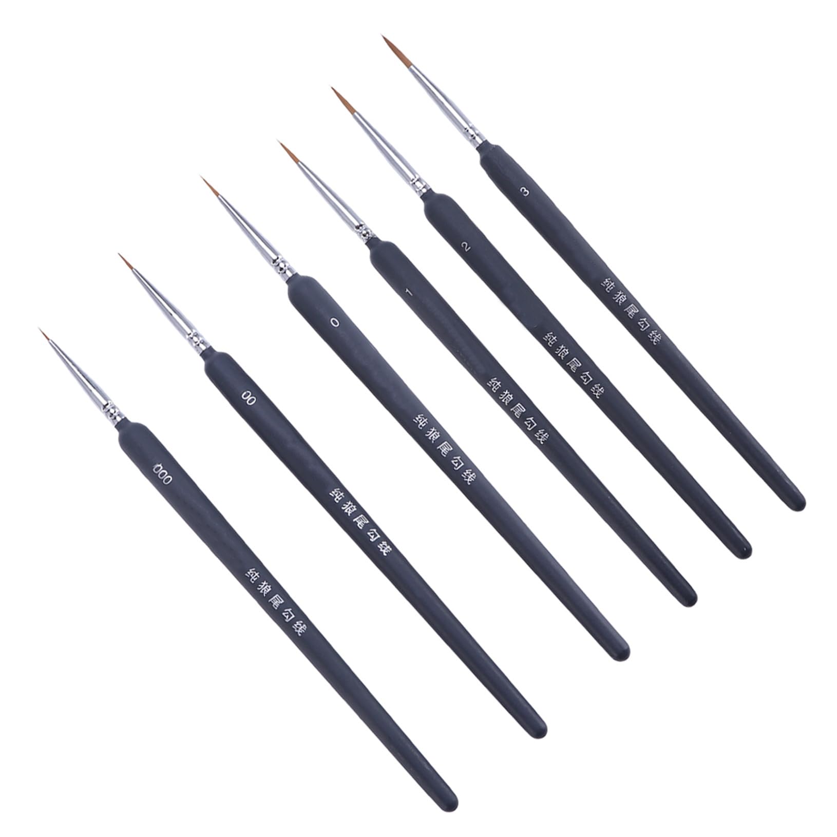 DOITOOL Set de 6 Pinceles de Acuarela y Óleo Pelo de Comadreja, Plumas de Dibujo Lineal Ligeras de Plástico para Estudiantes y Adultos