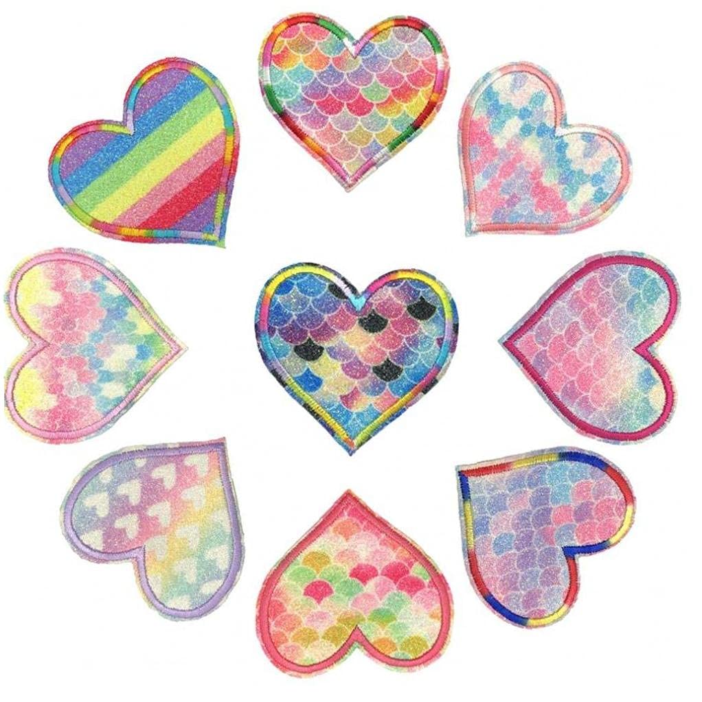 Pinicecore Girls Rainbow Hearts Iron On Patch For Clothing Iron On Patches Decorative