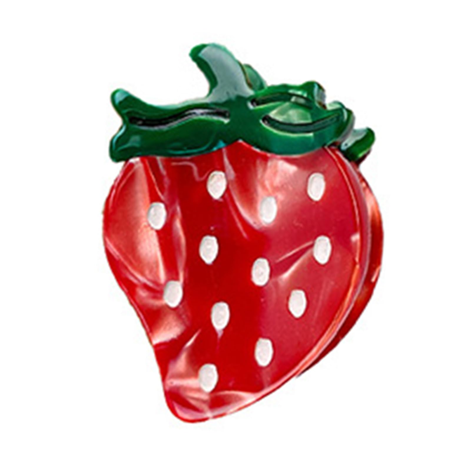 Fermaglio Per Capelli A Forma Di Fragola - Graziosa Clip In Acetato Per Donne E Ragazze, Accessorio Moda Ispirazione Tropicale, 7,8x5 Cm - 3