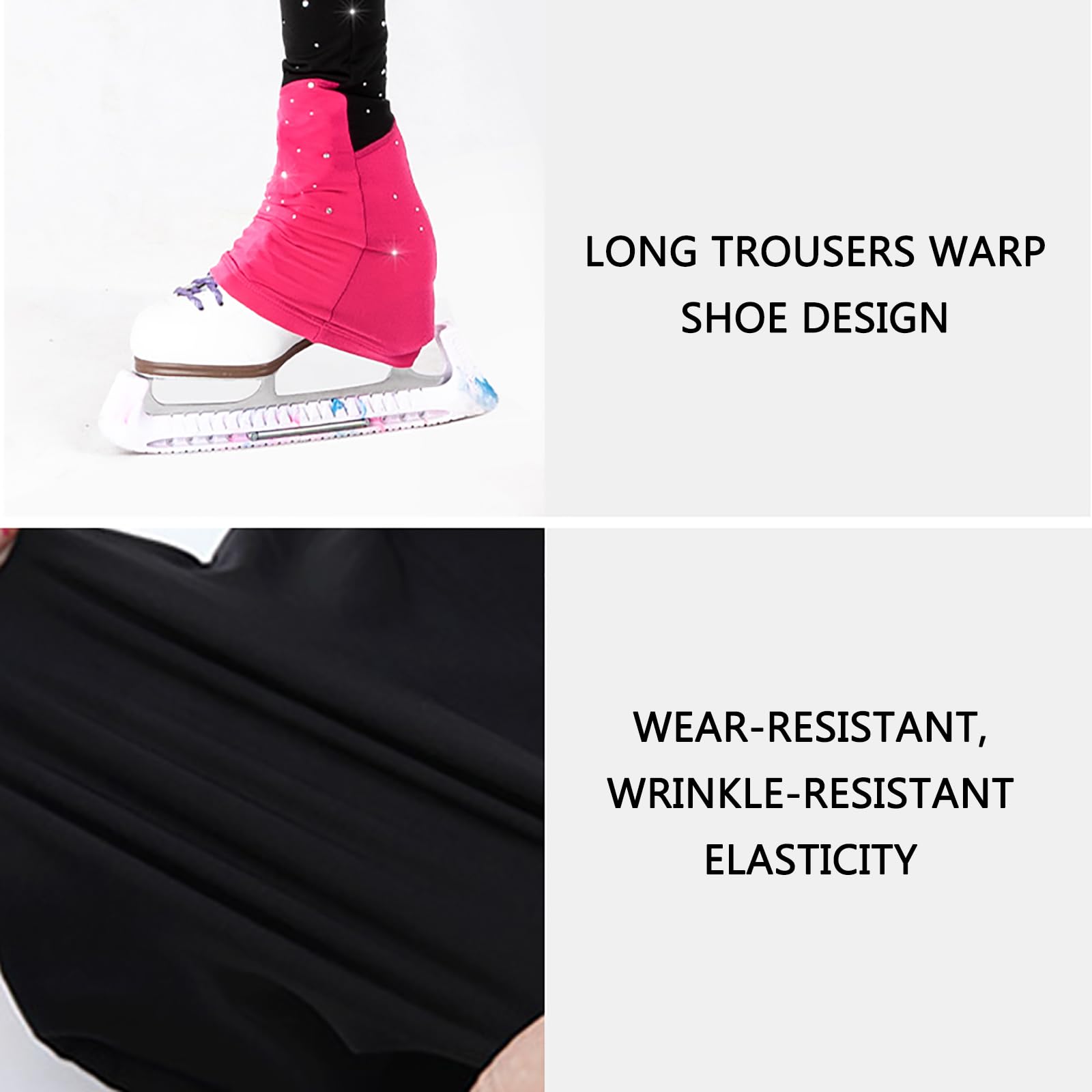 Gogokids Leggings Termici Per Pattinaggio Artistico Bambini - Pantaloni In Pile Con Strass Per Ghiaccio E Danza - Foto 7