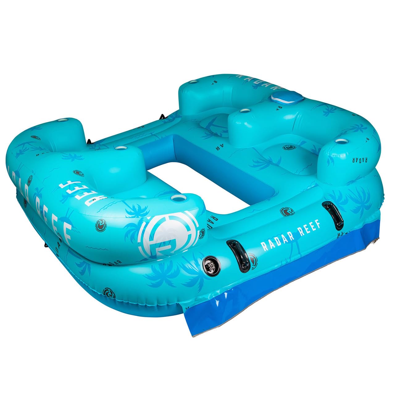 Radar Reef Inflatable Lounge, Blue Palms, 4 Person