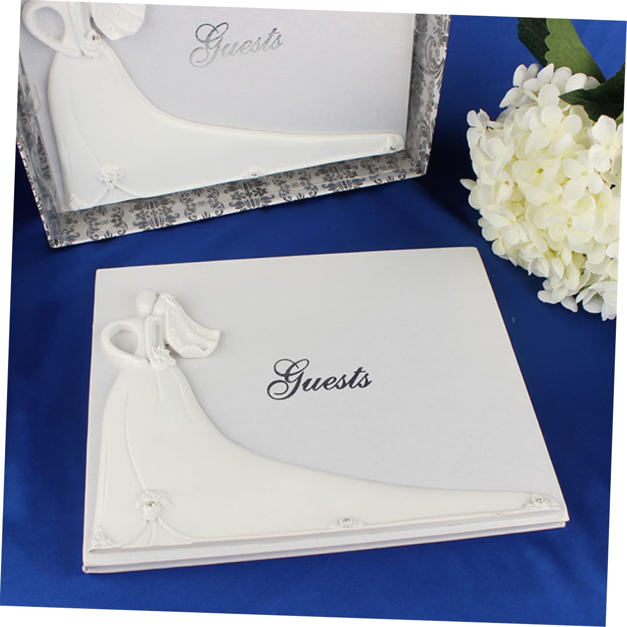 PRETYZOOM Vintage Gästebuch für Hochzeit aus Papier in Weiß Romantisches Hochzeitsbuch als Besonderes Geschenk zur Verlobungs und Jubiläumsfeier