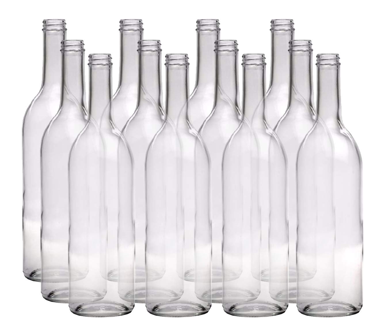 Wine Bottles - 750 mL | Flint Claret | Flat Bottom | Screw Top | Case of 12 | Update Style