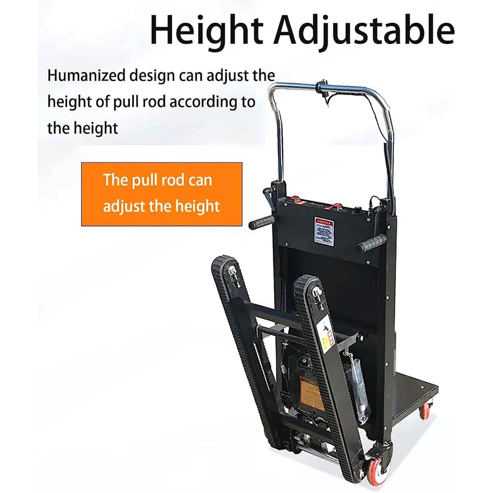 Montascale Elettrico - Carrello Saliscale Automatico Tipo Cingolato, Adatto per Mobili/Logistica/Magazzino,36AH