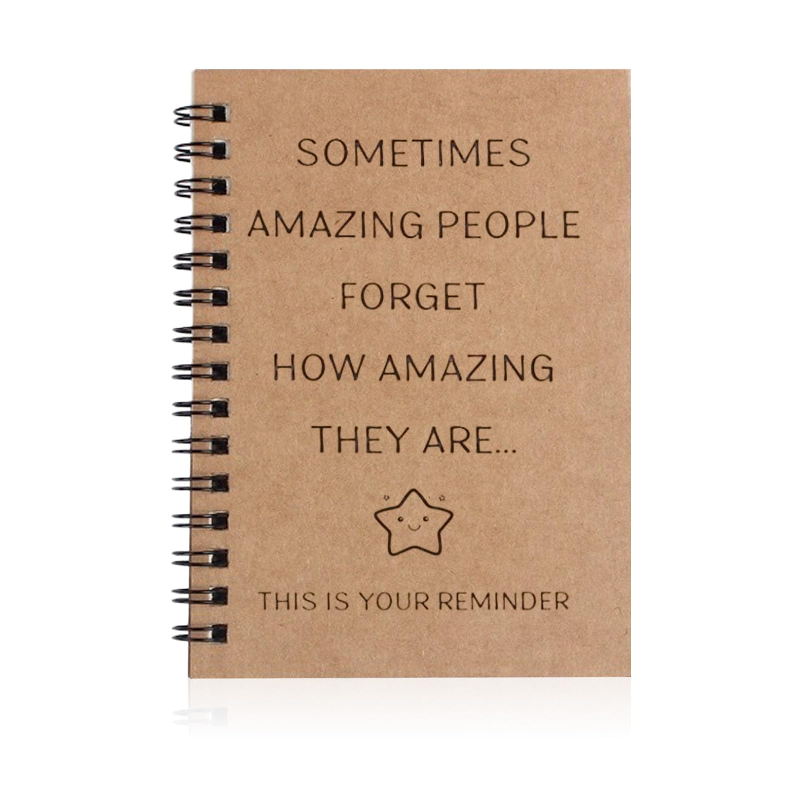 QFWFG Leaving Gifts for Colleagues Women, A5 Kraft Notebook with Lay-Flat Design & Ink-Proof Paper - 100 Pages Spiral Bound Inspirational Notebook, Thank You Motivational Teacher Friends Men Gift