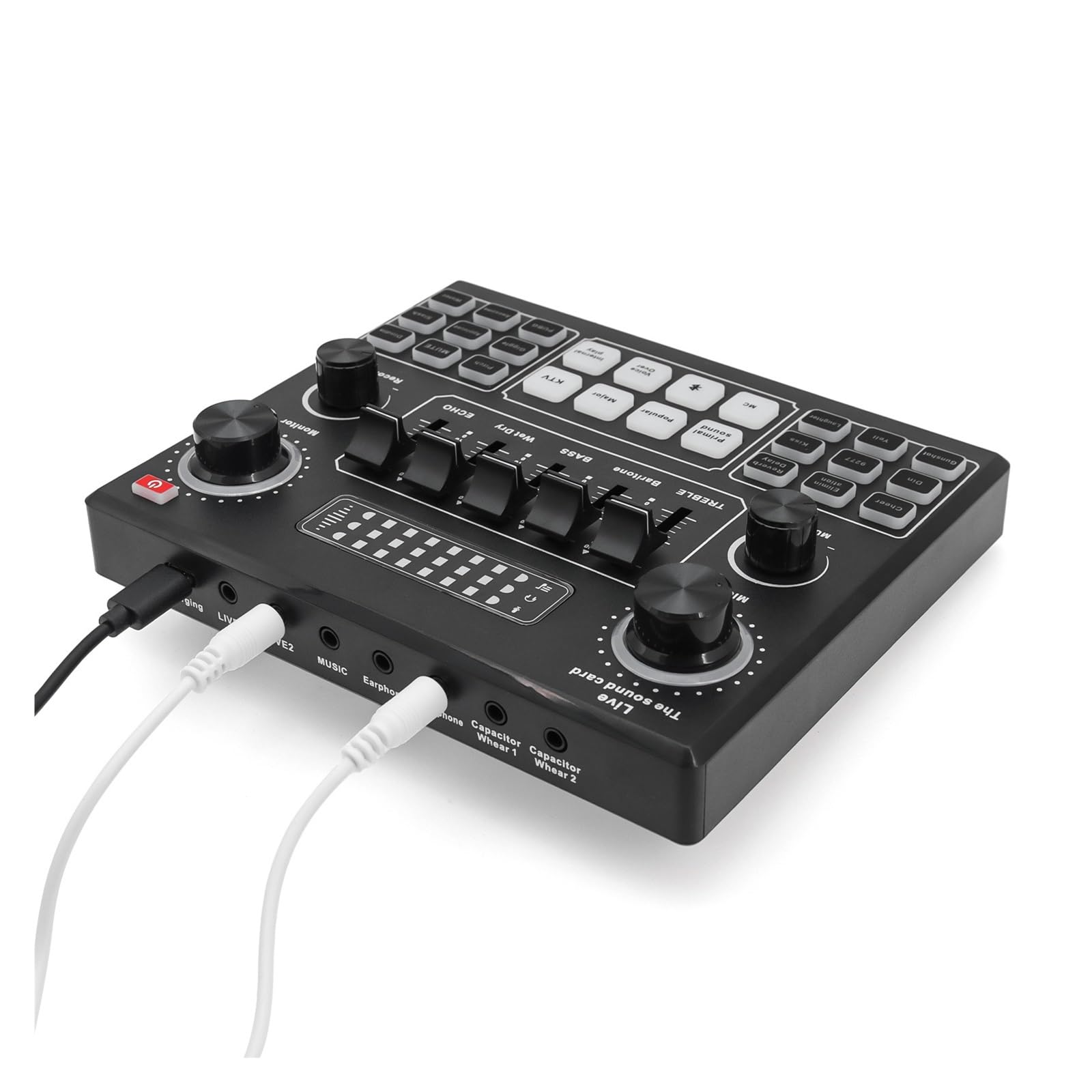 Mezclador de DJ, Tarjeta De Sonido HD, Tarjetas De Sonido En, Mezclador De Audio Externo For Transmisión, Grabación En Casa, KTV, Juego, Música, Canto, PC Y Teléfono, Decks de DJ
