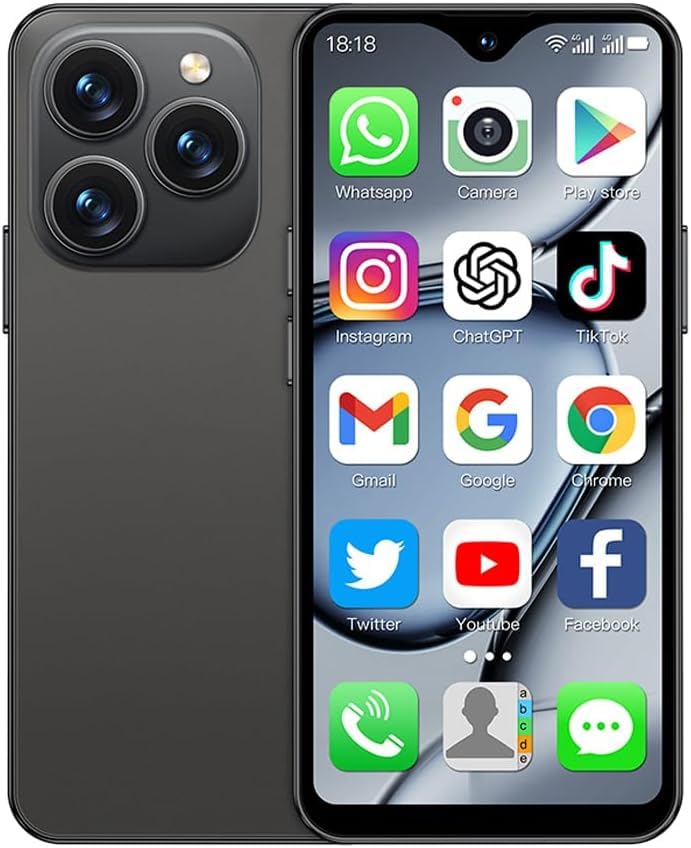 Mini 4G Smartphone Unlocked, 4.3 Inch Full Screen Dual Sim Quad Core Mini Phone Premium Phone Small Phone Pocket Cellphone, 2+16GB (Black)