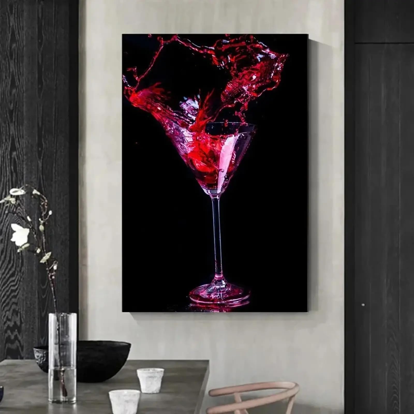Tableau moderne et affiche d'art mural vin rouge pour maison