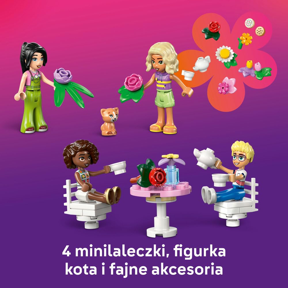 LEGO Friends Zielona kawiarnia i kwiaciarnia 42671 | Miejska kawiarnia, zestaw do odgrywania ról, prezent dla dziewczynki i chłopca 9+, 1138 elementów