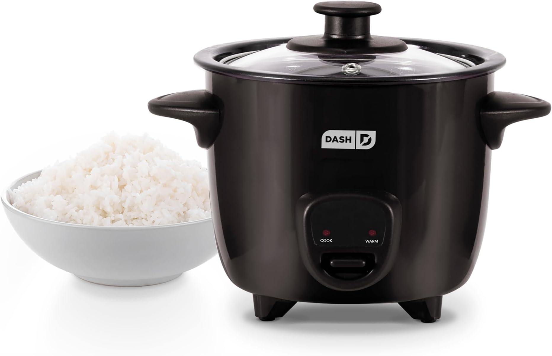 Dash DRCM200BK Mini Rice Cooker Steamer with Removable Nonstick Pot, Keep Warm Function & Recipe Guide, Black