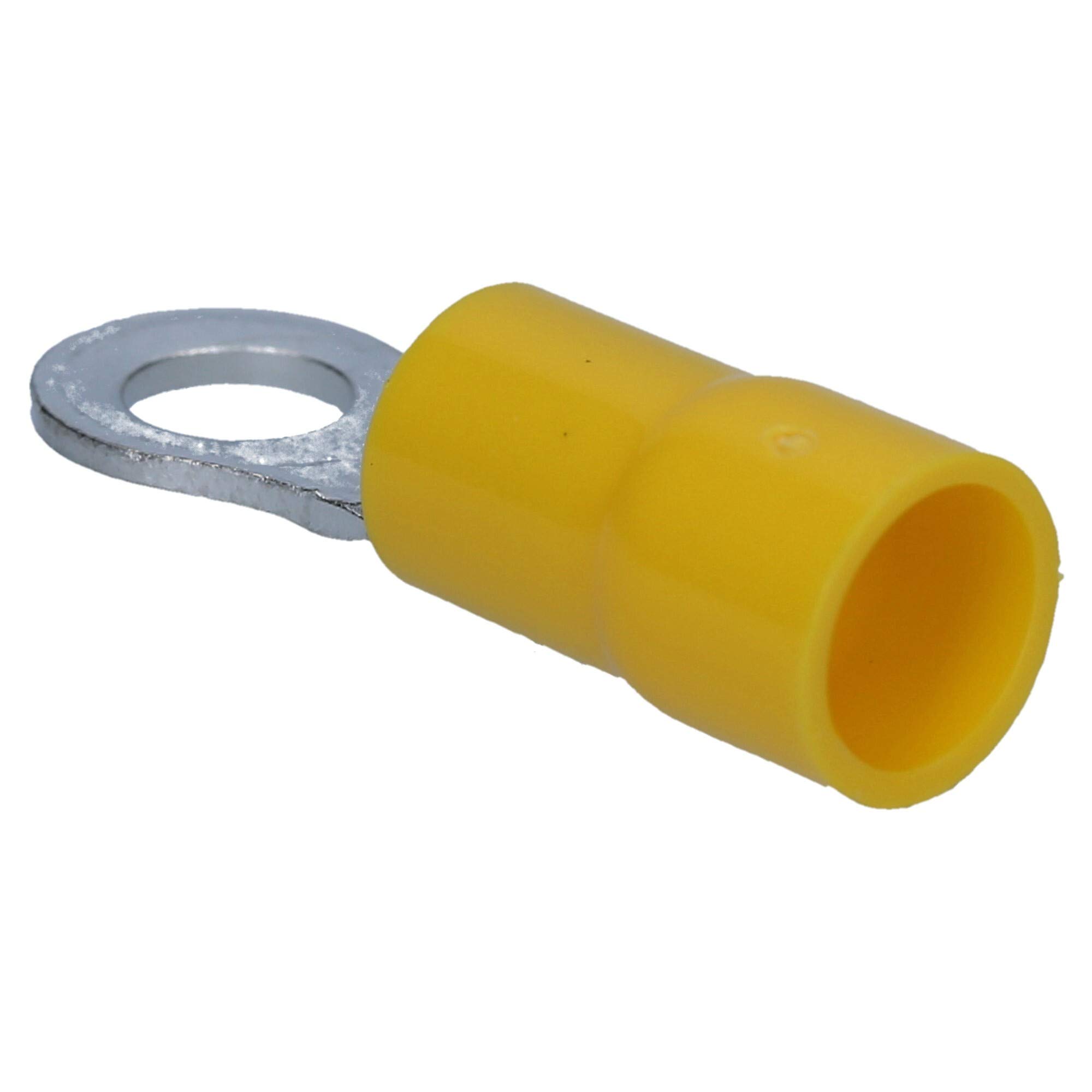 Cembre GF-M6 Lot de 100 Cosses à Œillet Isolées Jaunes 4-6 mm² | Connecteurs à sertir M6 en laiton étamé, qualité industrielle pour câblage électrique voiture, camion et maison.