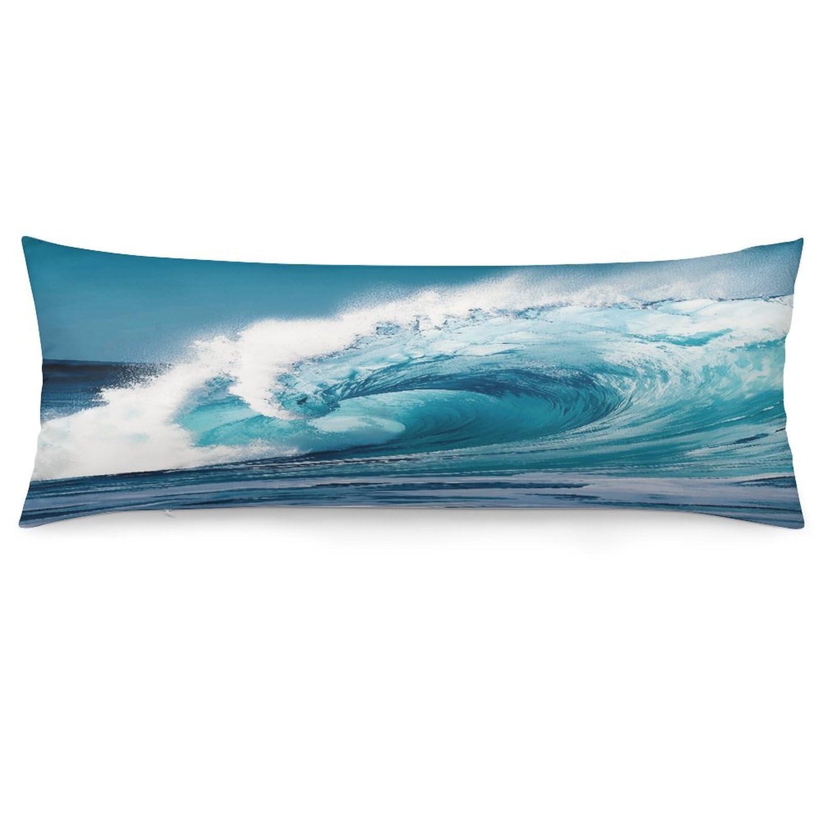 Ocean Wave Throw Pillow Cover Soft Lumbar Pillow Covers with Zipper Breathable Rectangular Cushion Case Polyester Pillow Case Decorative Body Pillow Cover for Couch Bed