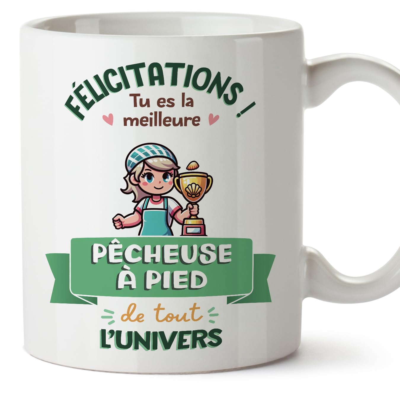 MUGFFINS SHELLFISHER Woman Mug - in French - Meilleur Univers Trophée - Funny Gift for Colleagues - Ceramic 11oz Mug — image 1