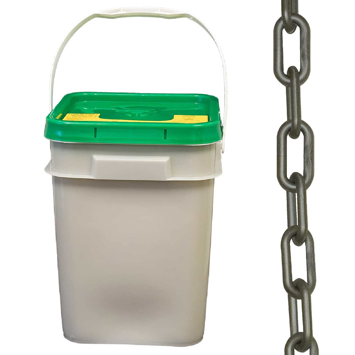 Mr. Chain Plastic Barrier Chain Pail, Silver, 2 in x 160 ft (50008-P)