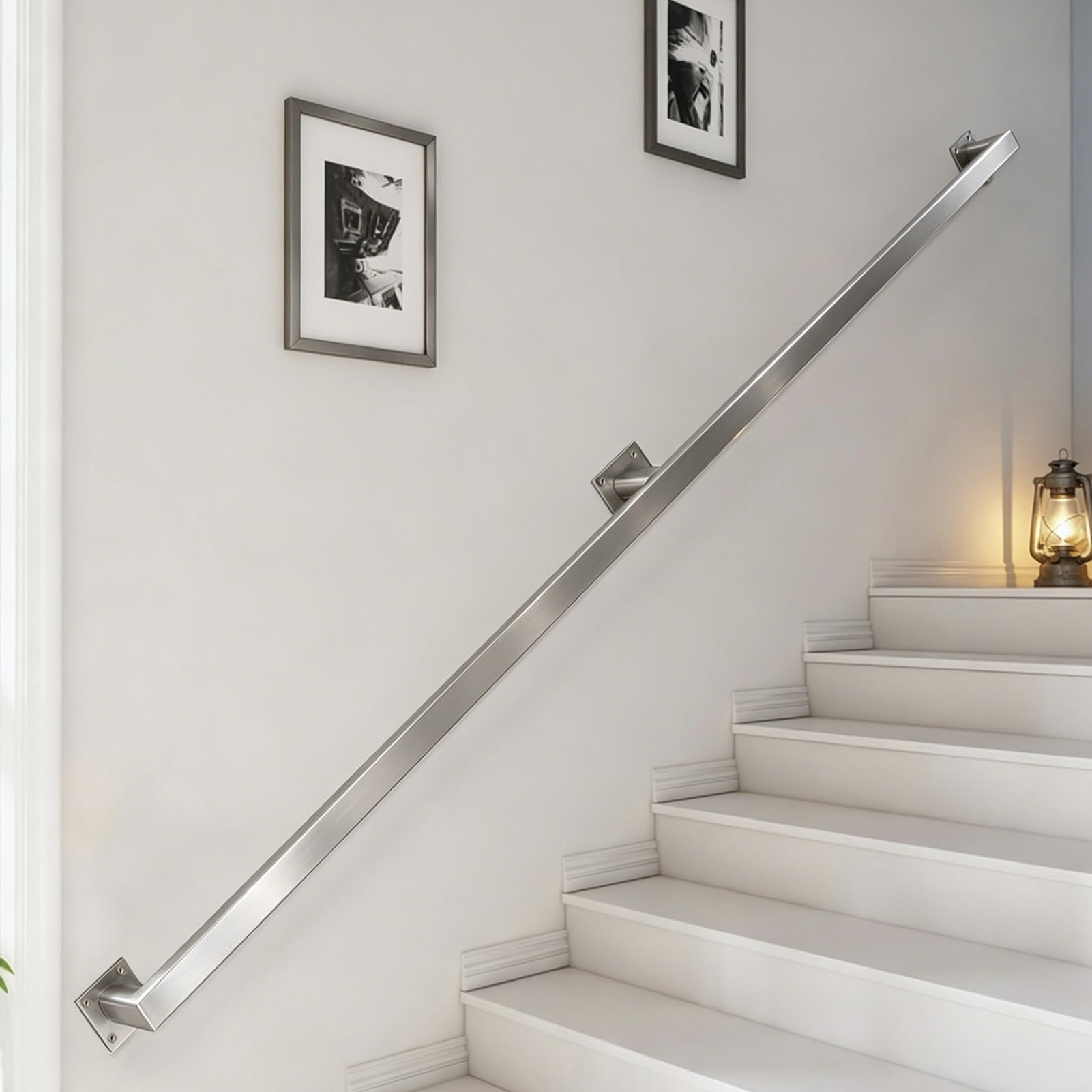 Liyadolaam Women's One Color Banister Handrails For Stairs, 30-600Cm Staircase Hand Railing, Stainless Steel Rail For Steps, Wall Mount Grab Bar, Hand Rails With Fittings For Loft Attic Porch Deck(18Ft/540Cm)