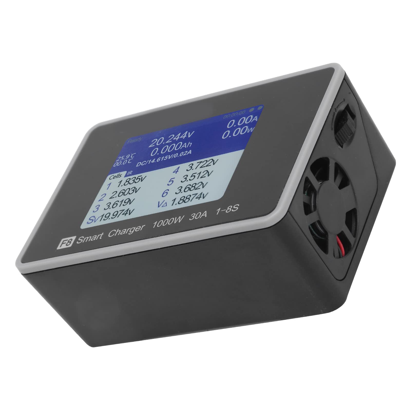 Changor Caricabatterie Intelligente F8 1000W 30A per Batterie LiPo Li-ion LiFe e NiMH Display LCD IPS da 2,4 Pollici
