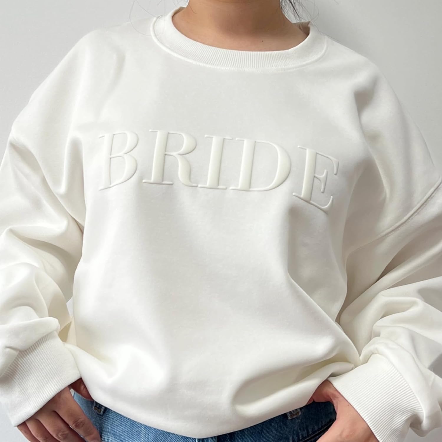 Bride Sweatshirt,Engagement Gift-Bride Crewneck Sweatshirt,Wedding Gift,Made With Puff Craft - Image 7
