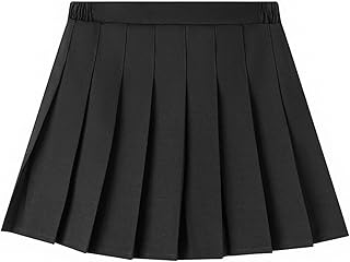 [LovKin] プリーツスカート キッズ 女の子 ミニ丈 インナーパンツ付き 制服 スクールスカート 無地 チェック 学生 ジュニア 子供用 通学 フォーマル 発表会 入学式 卒業式