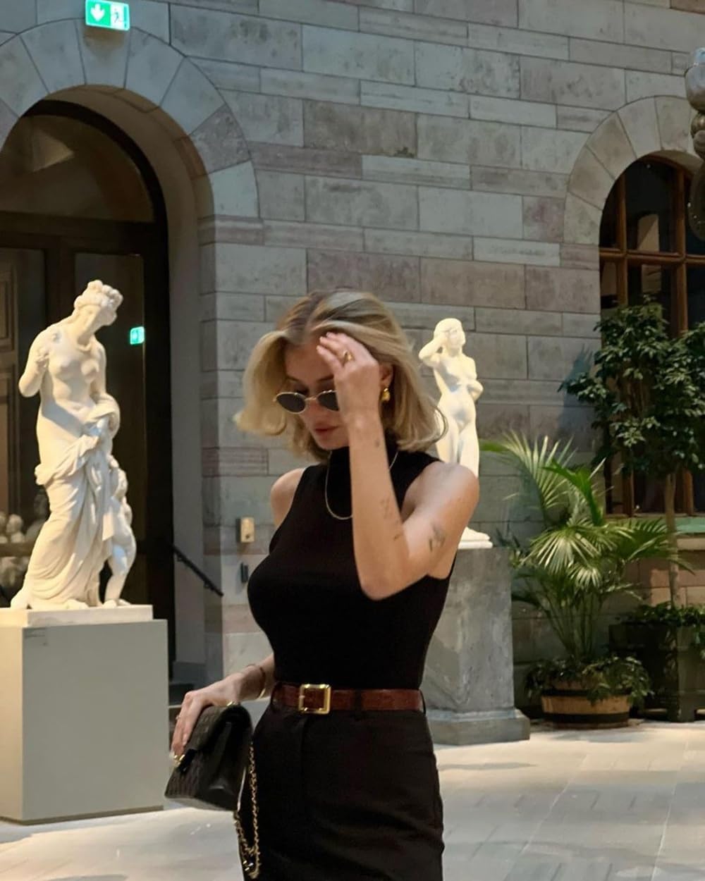 INKOFF Women’s Sleeveless Turtleneck Tops Ribbed Slim Fitted Turtle Neck Sweater Vest Dressy High Neck Knit Top - Image 8