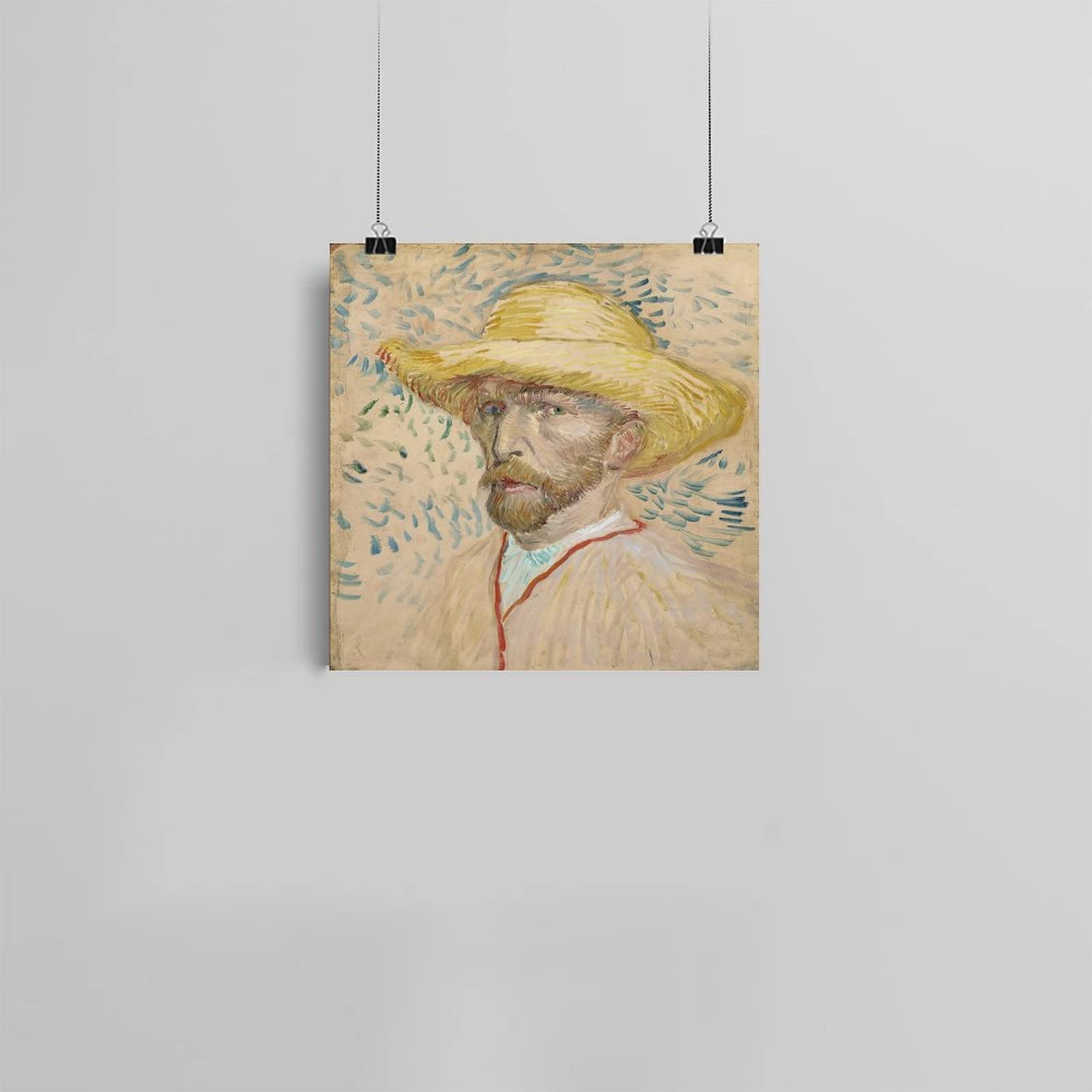 Amazon.co.jp: ゴッホの作品リスト 『麦わら帽子の自画像5』1887