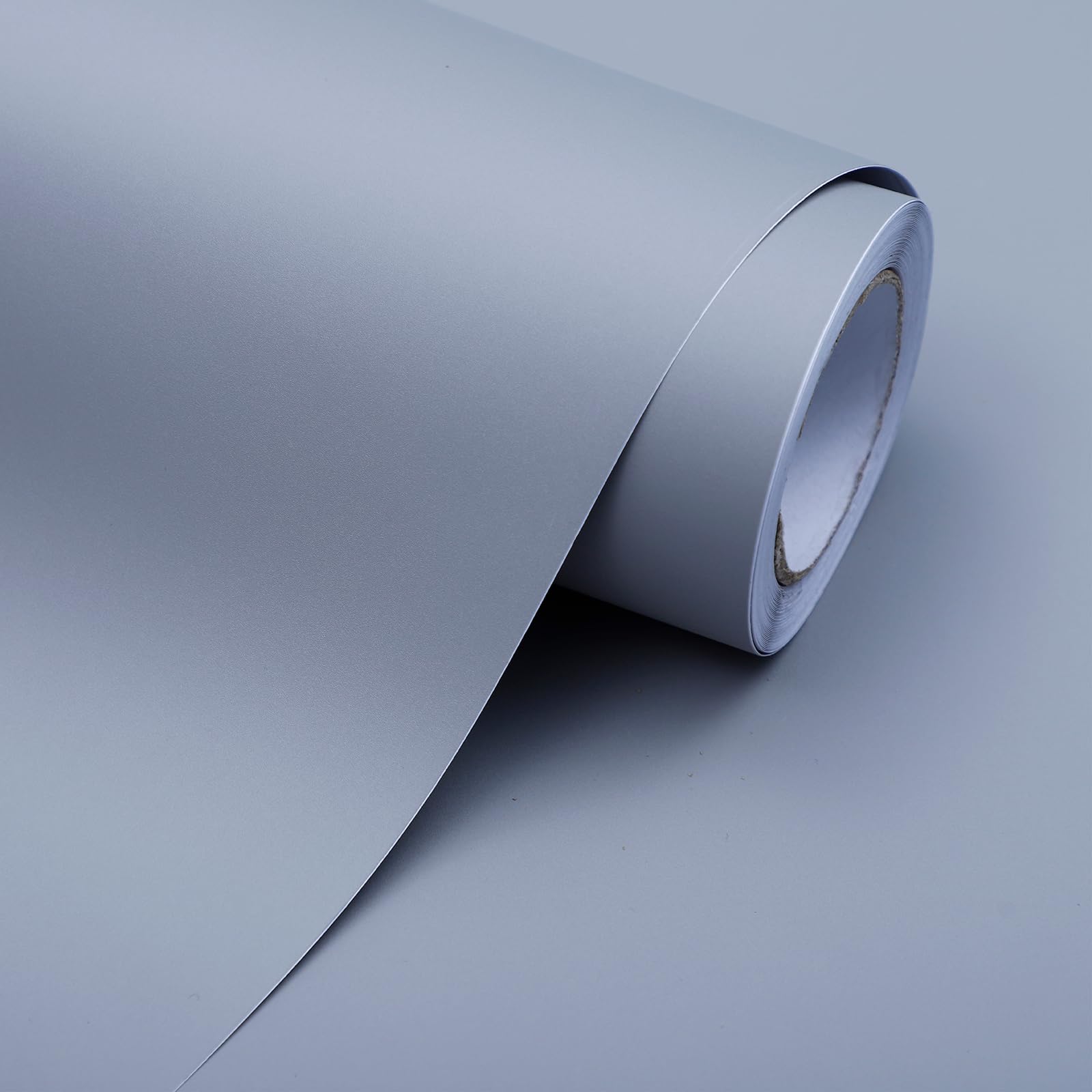 Pahylik Matt Grey Thick-Walled Self-Adhesive Furniture Film & Wallpaper Waterproof for Kitchen, Worktop and Wall 60 x 300 cm