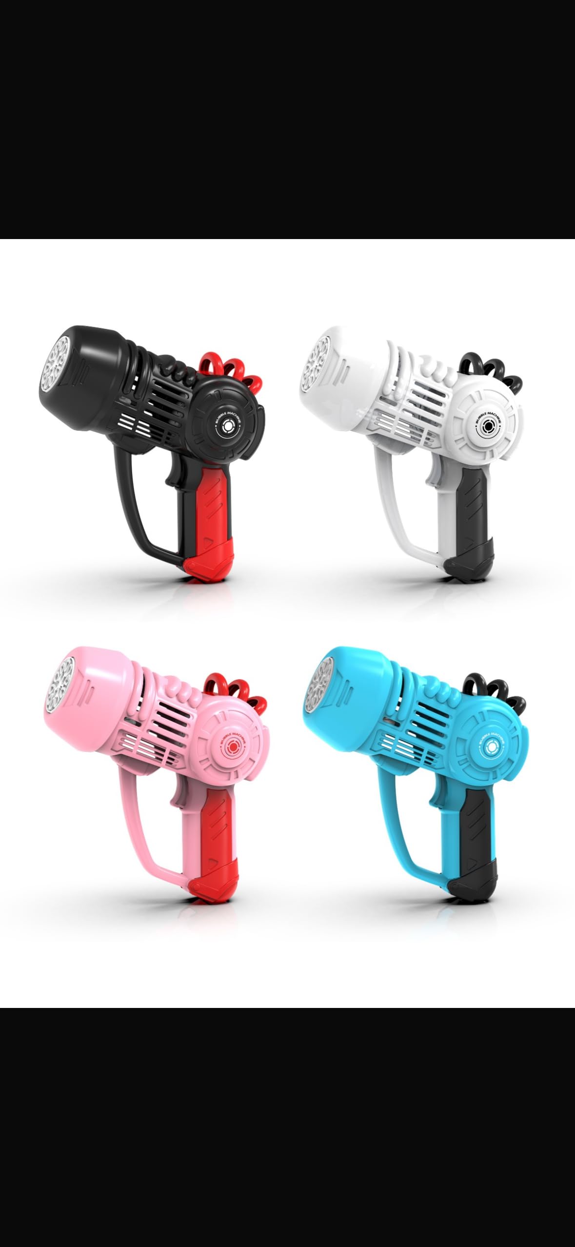 space kingTurbo Bubble Blaster for Kids - High-Powered Ray Gun Shaped Black Bubble Gun with Easy-Grip Handle