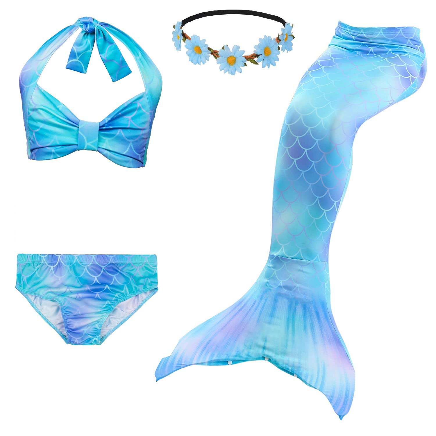 Photo 1 of ***DAMAGE***
***DANADO***
Mermaid Tails,Mermaid Tails for Swimming Girls Swimsuit Princess Bikini Set Bathing Suit Swimmable Costume (No Monofin) 7-8 Years Blue Cyan