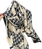 Womens Large Mulberry Silk Scarf Designer Pattern Silk Scarf, Luxury Fashion Print Sunscreen Shawls Wraps