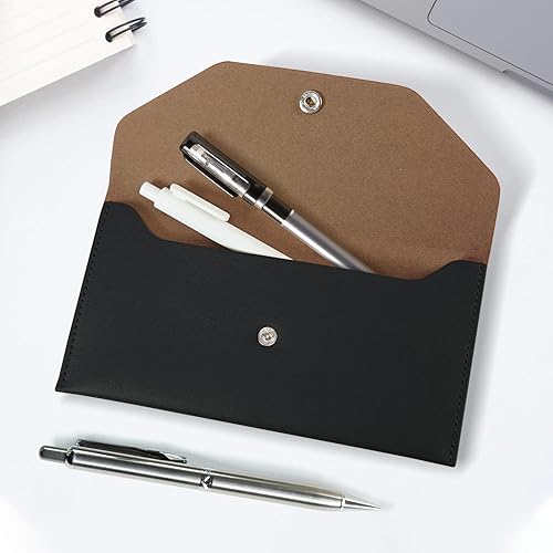 Miniatura 9 de Carrotez 1EA Carpeta presupuestaria, sobre para efectivo de piel sintética organizador de dinero para efectivo reutilizable, sin letras, de 6.8 x