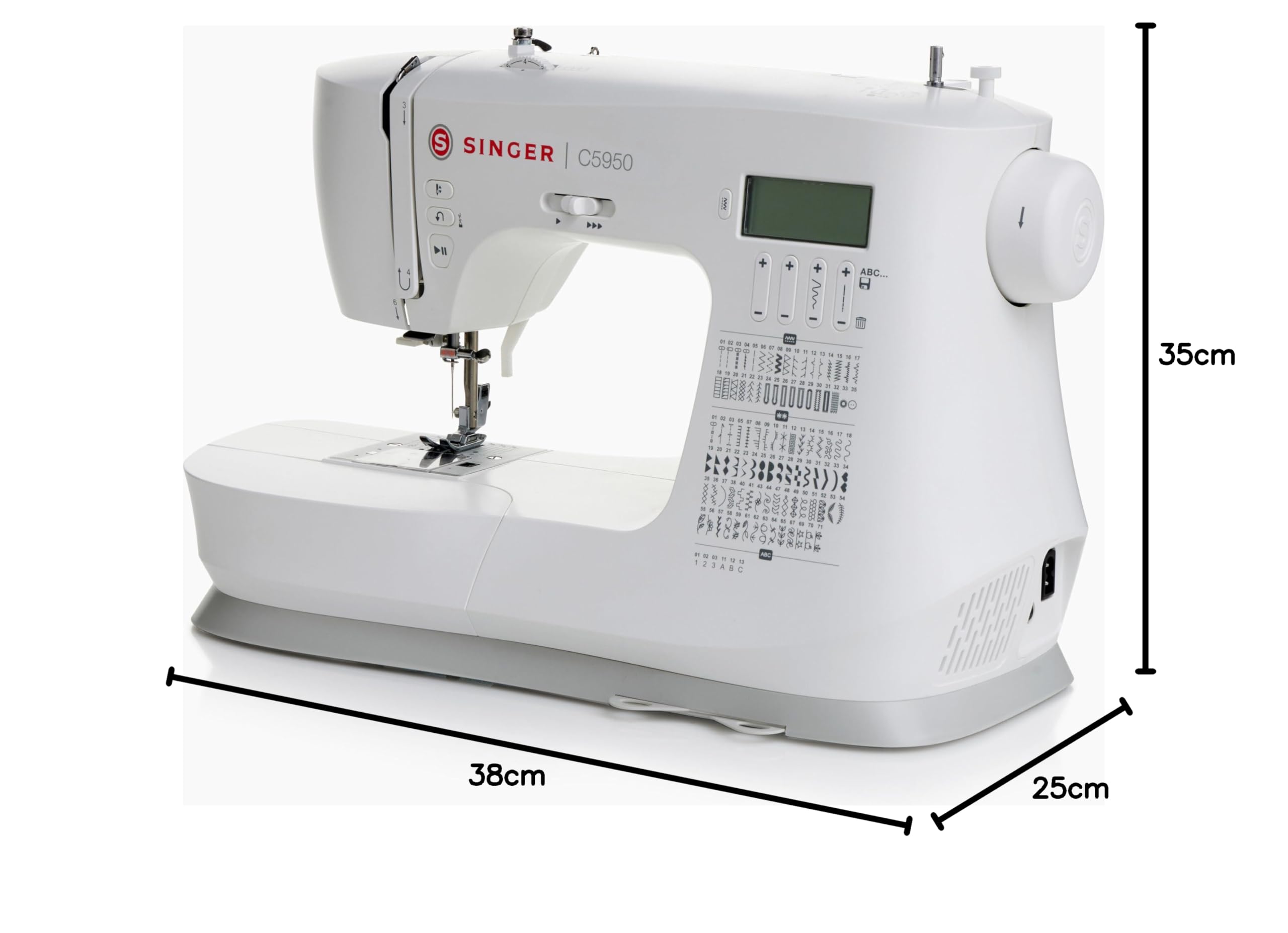 SINGER C5955 - Macchina da cucire elettronica professionale e macchina da cucire con 200 punti, 8 occhielli, infila ago automatico, schermo LCD, 2 LED, 8 piedi per cucito creativo, pelle e