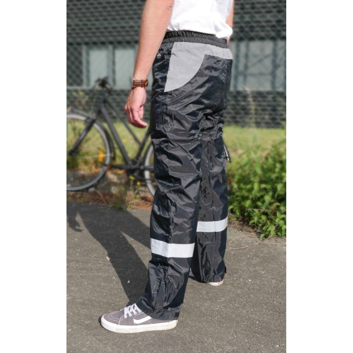 R-FLECT Pantalon de Pluie Adulte imperméable Unisexe - Pantalon réfléchissant Haute visibilité - Livré avec Sac de Rangement - Homologué CE