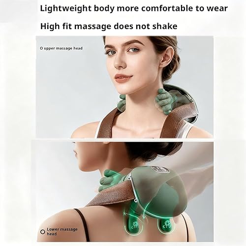 Miniatura 3 de Masajeador de cuello con calor, masaje cervical eléctrico de hombro para aliviar el dolor, masajeador portátil de cuello Shiatsu y espalda para
