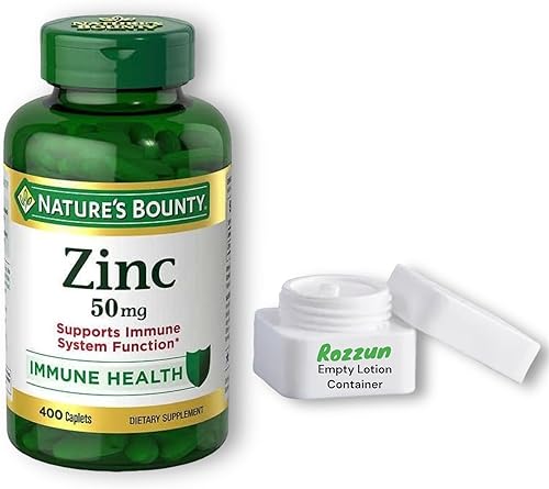 400 tabletas vegetarianas Natures Bounty Zinc 50mg No GMO Apoyo Inmune Antioxidante Suplemento Dietético Pastillas Incluidas con Pastillero Portátil