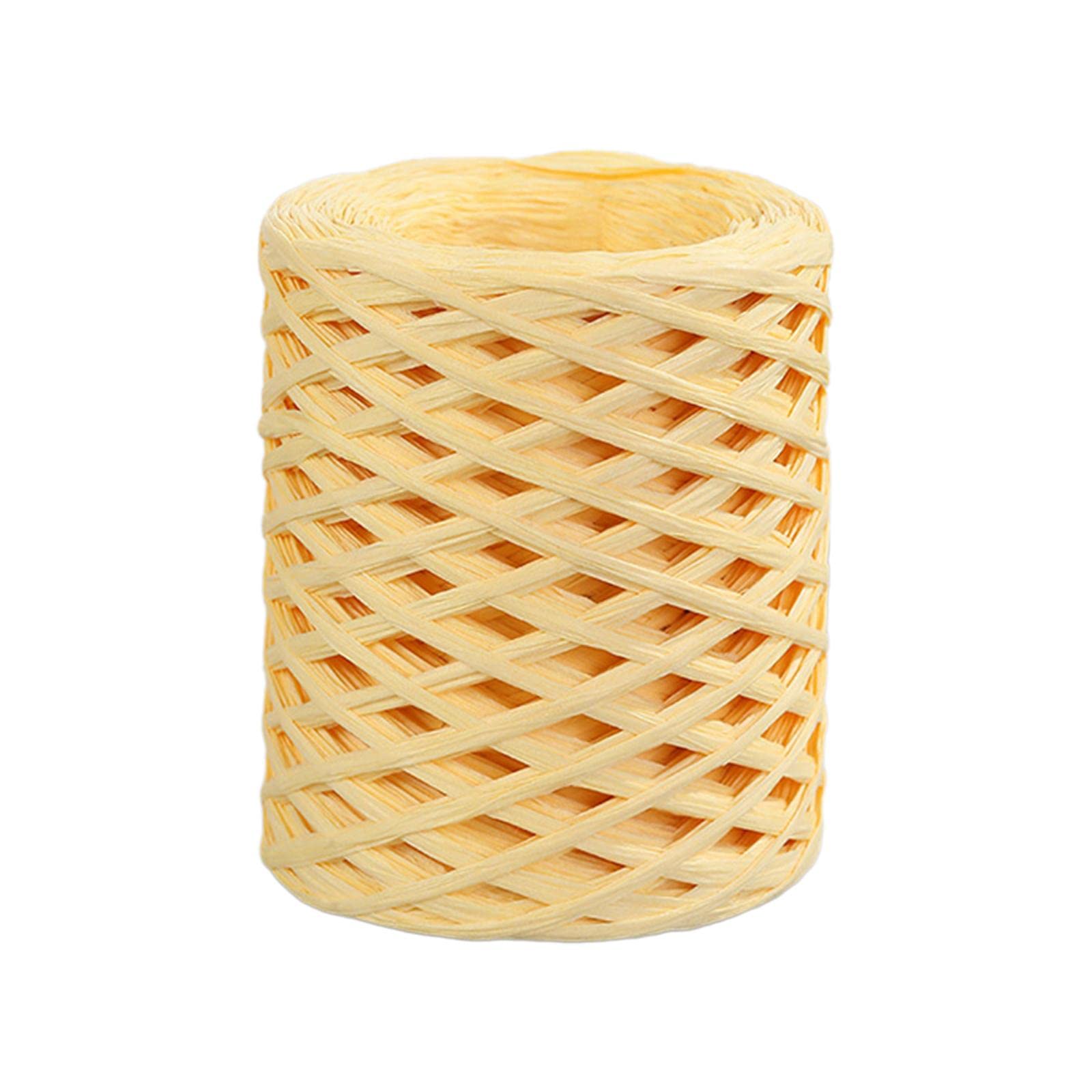 218.72yd Raffia Paper Ribbon Decor for Weaving Gift Wrapping DIY Craft Light Yellow|Ribbons|Trim & Embellishments|Sewing|Craft Materials-image-4