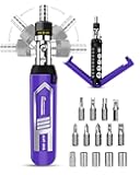 Ratchet Screwdriver Set, 14-in-1 Multi Bit Screwdriver Set, 180° Pivoting Adjustable Angle Screwdriver, for Home DIY, Electronics, Car Emergency and Garage