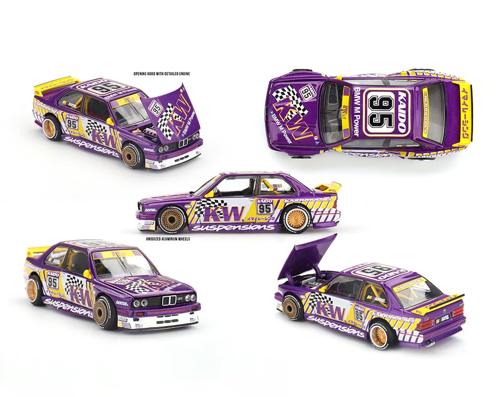 MINI GT M3 Kaido KW V1#95 Purple and Yellow with Graphics
