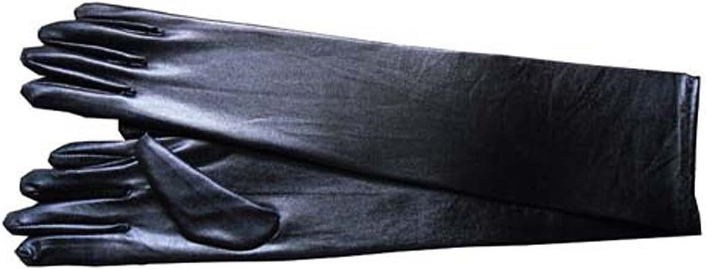 Display Promotion Bozhan Valentine's Day Sexy Lingerie Black Wetlook Metallic Long Gloves Erotic