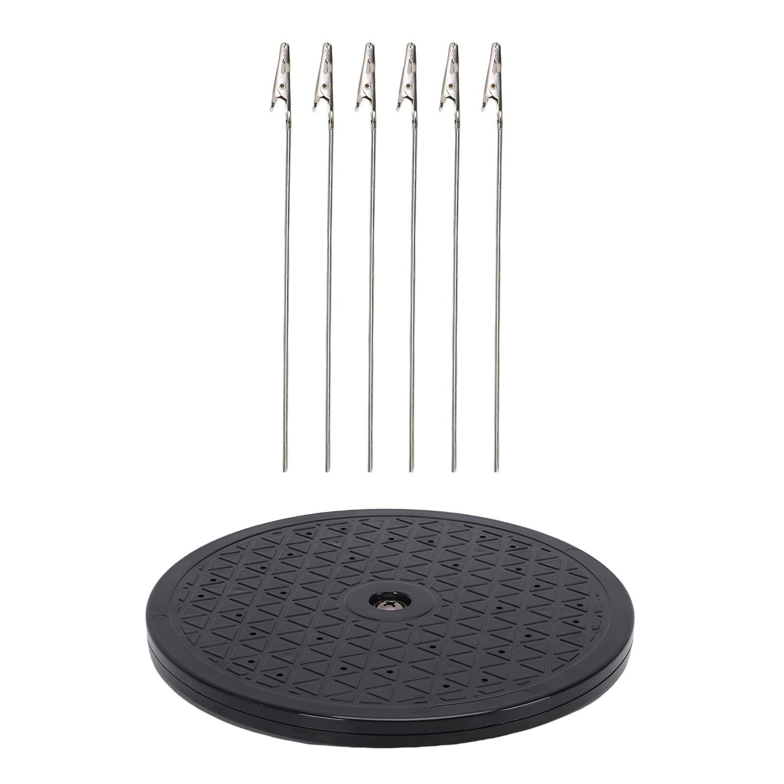 Greensen Plateau Tournant pour Peinture de Modèles, Support Rotatif de 7,5 Pouces avec 6 Tiges à Clips Métalliques, pour la Peinture au Spray de Micro Figurines, Artisanat et Déco