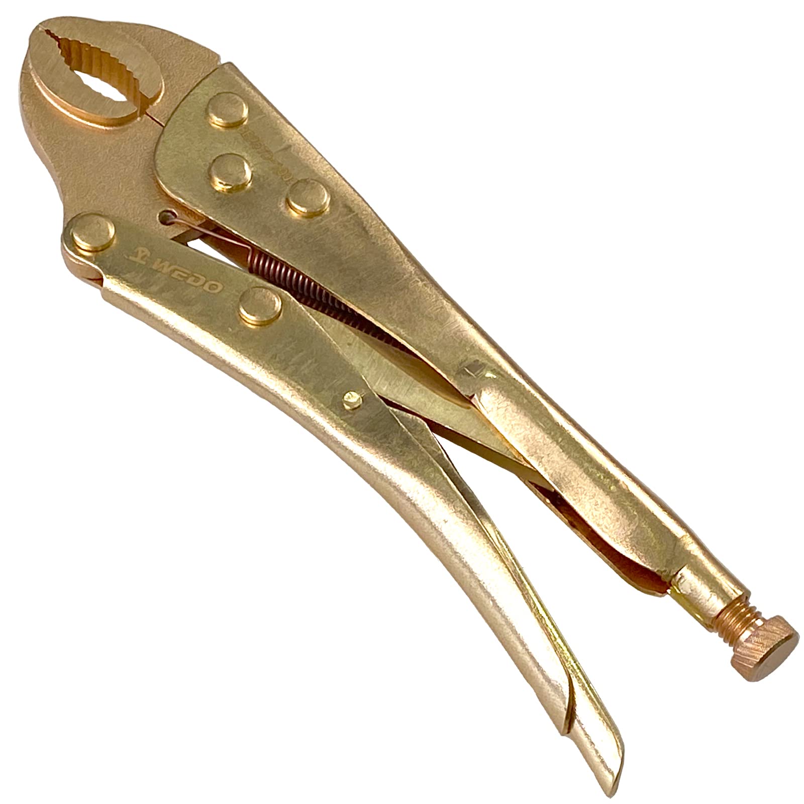 WEDO Pinze di bloccaggio senza scintilla, pinze di bloccaggio a ganascia curva con tagliafilo, bronzo di alluminio, standard DIN, certificato BAM e FM, 9 pollici, 10* 40mm