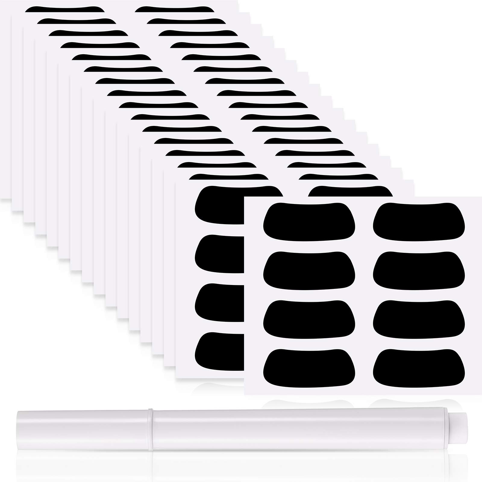 Photo 1 of 48 Pairs Eye Strips Sports Eye Stickers Breathable Eye Strips with 1 White Pencil for Baseball Football Softball Lacrosse Fans on Game Day Black 48