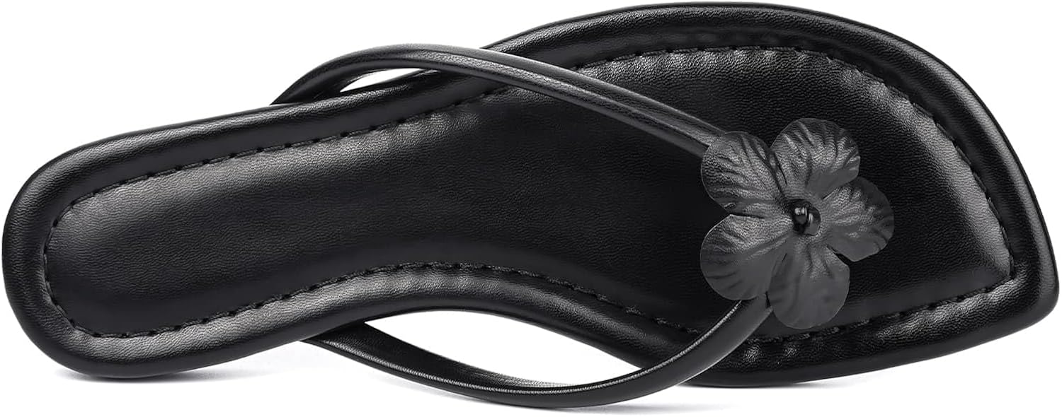 CORNMOOD Womens Flip Flops Thong Sandals Square Toe Slip On Summer Beach Flat Sandals for Women Comfortable Vacation Casual - Image 7