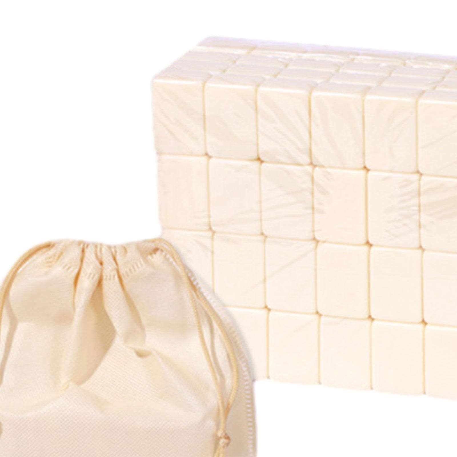 Reise Mahjong Set, Chinesisches Mahjong Spielset, Klassisches Spiel mit Aufbewahrungstasche, Chinesisches Mahjong Spielset für Jungen Und Mädchen, 30 mm Weiß